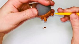 Ежик из воздушного пластилина