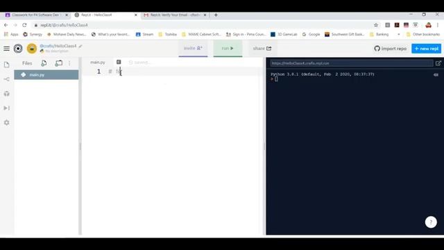 Software Dev 1: Repl.it Online Python How To
