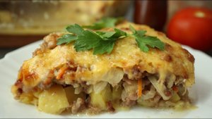 Ну очень вкусная запеканка из квашеной капусты с фаршем в духовке! #21