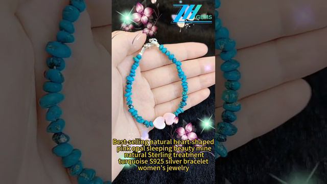 GN-20240912-03 Best-selling natural heart-shaped pink opal sleeping beauty mine natural Sterling