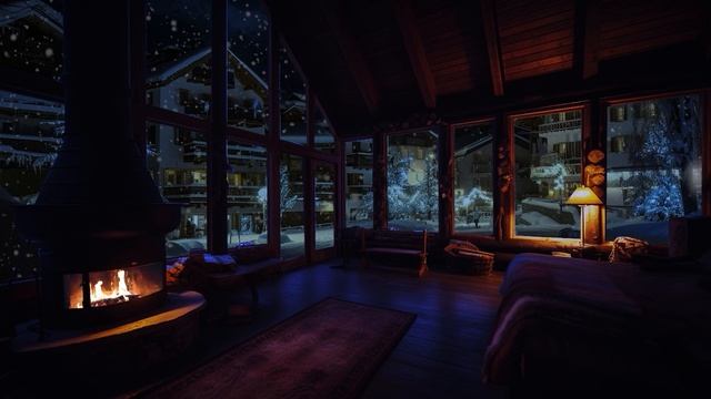 Cozy Fireplace on a Winter Night смотреть онлайн