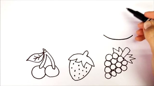 Легкий рисунок фрукты | Сурет салу жемістер | how to draw fruits