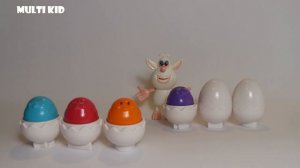 Buba and eggs surprises, learn colors in Russian, Буба и яйца сюрпризы считаем изучаем цвета