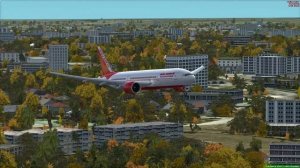 FSX PMDG 777 Landing Indira Gandhi International Airport VIDP [Outside View]