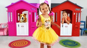 Diana and Funny dog toy