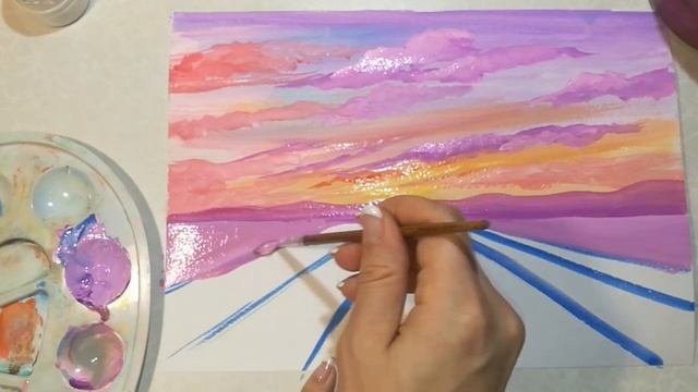 Рисуем ЛАВАНДОВОЕ ПОЛЕ | лаванда