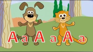 Обучающие игры   мультфильмы  Учимся читать с котом Кузей и собачкой Барбосом   буква А