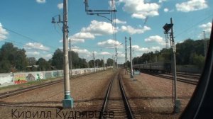 От Москвы до Монино из Кабины Электропоезда (оригинал) (HD 720)