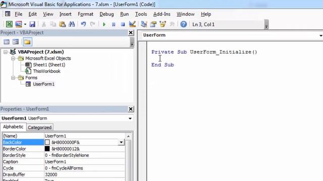 Excel VBA UserForm TextBox - How to Set Default Value (using VBA)