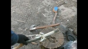 Одноручный скобель - кородер из металлолома (Drawknife)