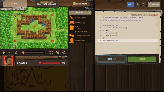 Code Combat - Cleanup Concept Challenge JavaScript - Computer Science 2 with Solution смотреть онлайн
