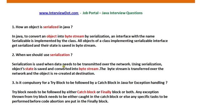 Java Interview Question and Answers Java Serialization,try catch finally block смотреть онлайн