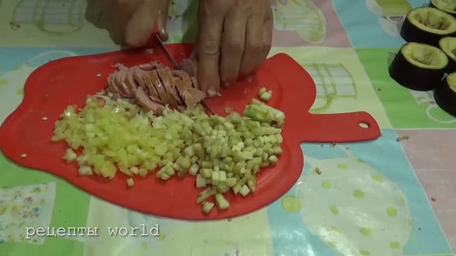 баклажаны колечками с мясной начинкой