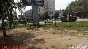 Дресс. площадка : прохождение препятствий. (барьеры, бум, наклонная стенка)