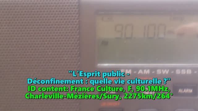 23.05.2021 09:32UTC, [Es], France Culture, Франция, 90.1МГц, 2275км