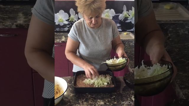 #рецепты#вкусно#запеканка#Запеканка картошка с фаршем и капустой