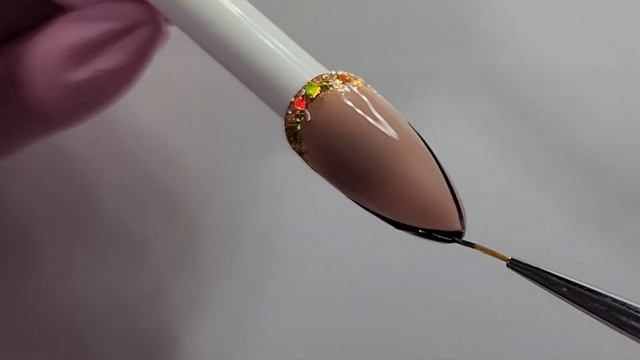 Френч маникюр МИНДАЛЬ / МК Черный ФРЕНЧ #2023 #дизайнногтей #nailart #attractivenailart