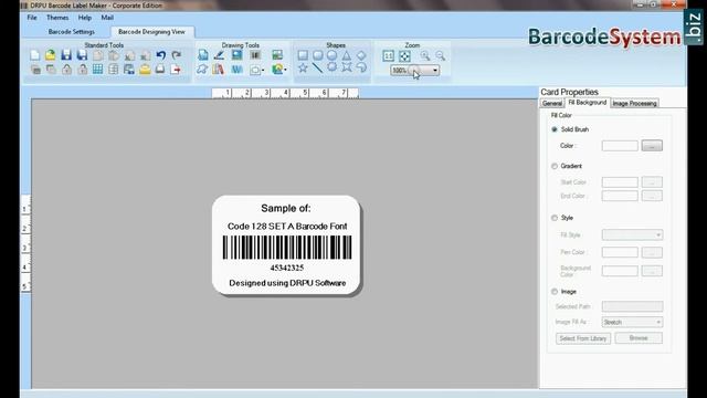 Understand how to generate barcode label with Code 128 SET A Barcode Font