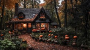 🎃 Halloween Ambience Spooky Rain Sounds & Forest Creatures   3-Hour Halloween Atmosphere 🦉