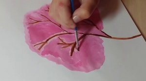 Рисуют дети. Рисуем розовое дерево.