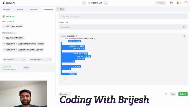 How To Solve #LeetCode Problem "Add Digit" | Kotlin Solution