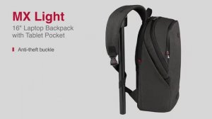 Рюкзак WENGER MX Light с отделением для ноутбука 16", цвет тёмно-серый, 44х31х20 см., 21 л. (611642