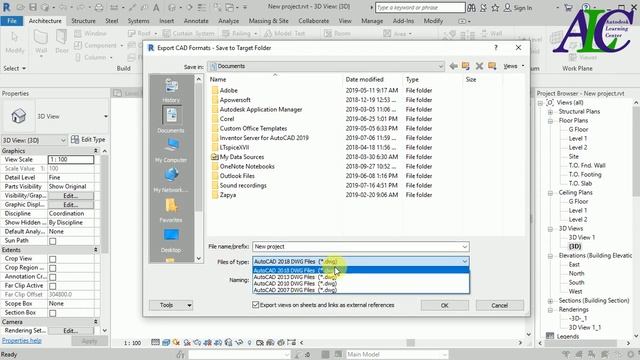 Exporting Revit to AutoCAD 2D & 3D