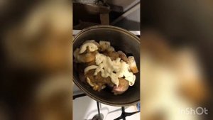 Куриная голень с чесноком и луком в жаровне???