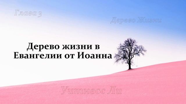 "Дерево жизни в Евангелии от Иоанна" Уитнесс Ли глава 3