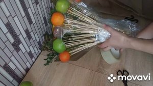 Фруктовий букет з авокадо грейпфрута Фруктовый букет своими руками Мастер класс Как собрать букет