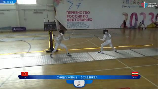 Первенство России по фехтованию среди юниоров и юниорок до 24 лет 2023, рапира ю/д, ЖЕЛТАЯ дорожка смотреть онлайн
