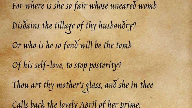 William Shakespeare - Sonnet 3 смотреть онлайн