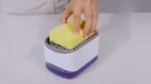 TiTO / Дозатор для жидкого мыла и моющего средства, Диспенсер для мыла 2 в 1 с губкой универсальный