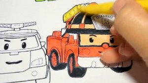 Robocar Poli Roy Amber Helly online coloring Робокар Поли Эмбер Рой Хелли онлайн раскраска