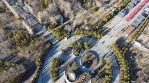 Аэро Астана Центральный парк Мост через реку Есиль (Ишим) Апрель Казахстан