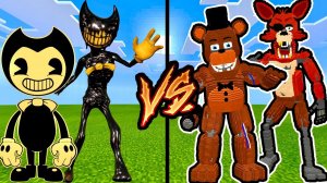 БЕНДИ И ЧЕРНИЛЬНАЯ МАШИНА ПРОТИФ ФНАФ АНИМАТРОНИКИ В МАЙНКРАФТ fnaf bendy inc machine minecraft