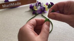 Анютины глазки Ободок Цветы из Лент Канзаши МК Pansy Flowers Headband