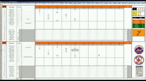 Strat O Matic Baseball EXCEL 1969-72 Game 282 Mets at Red Sox