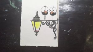 Птички / Рисунок акварелью