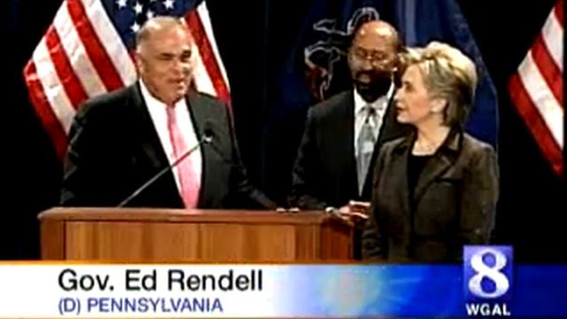 PA Governor Rendell endorses Hillary Clinton for President смотреть онлайн