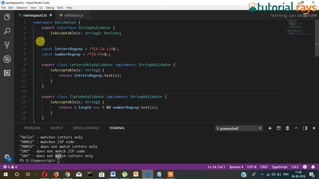 28  TypeScript NameSpace Part 2, 2019 - Tutorial Rays | By Umar Rahman