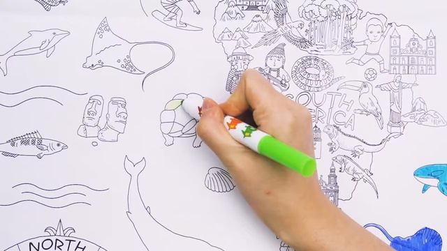 Jar Melo World Map Jumbo Coloring Poster Wall смотреть онлайн