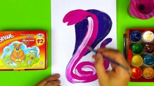 Как нарисовать ЗМЕЮ - урок рисования КРАСКАМИ для детей