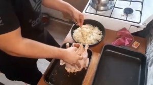 Курица фаршированная рисом в духовке