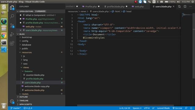 Laravel livewire tutorial #3 make component