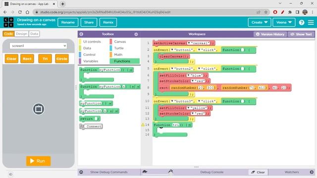 Drawing on a canvas in Applab of code.org