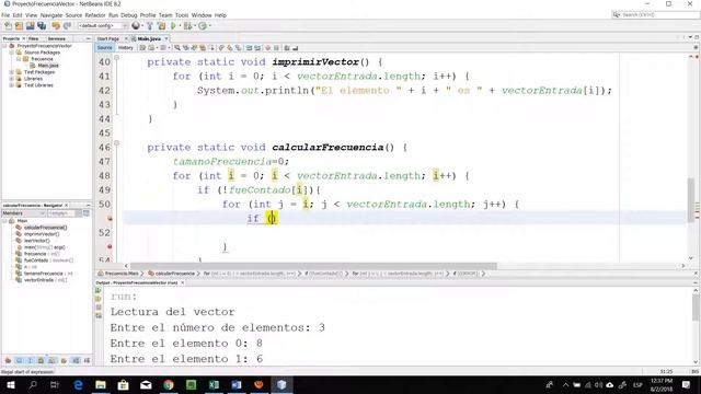 Frecuencia de los elementos de un vector en orden descendente en Java