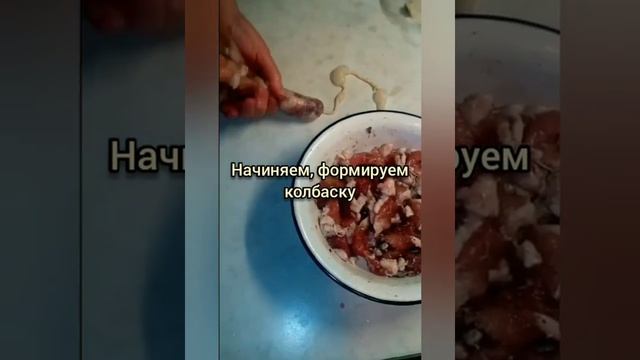 Колбаска домашняя на вишнёвых ветках - очень вкусная и ароматная /homemade sausage/ #колбаса смотреть онлайн