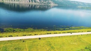 Поселок Манзя сверху. Река Ангара.