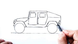 Как нарисовать Военный Хаммер | Hummer H1